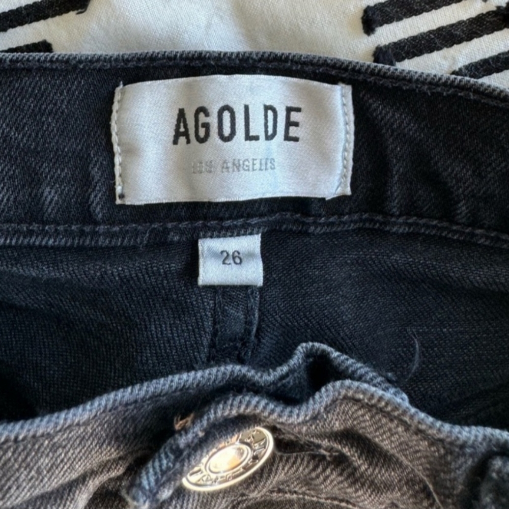 Agolde Riley High Rise Black Jeans - Picture 4 of 7